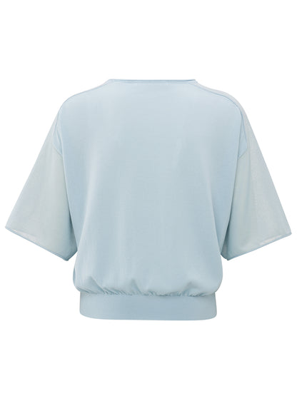 Boatneck Sweater With Transpar : Baby Blue 99992