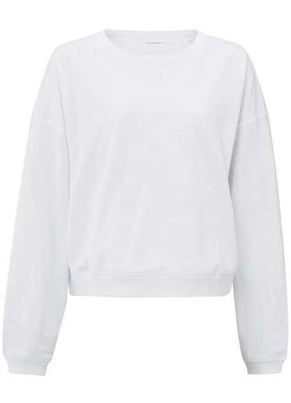 Sweatshirt With Slub Effect : Pure White 00000