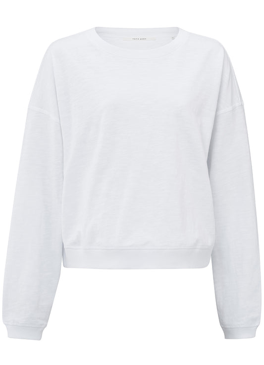 Sweatshirt With Slub Effect : Pure White 00000