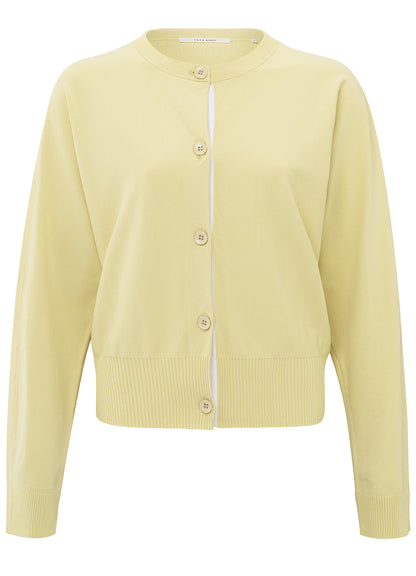 Batwing Cardigan With Contrast Details : Frozen Dew Sand Dessin 305131