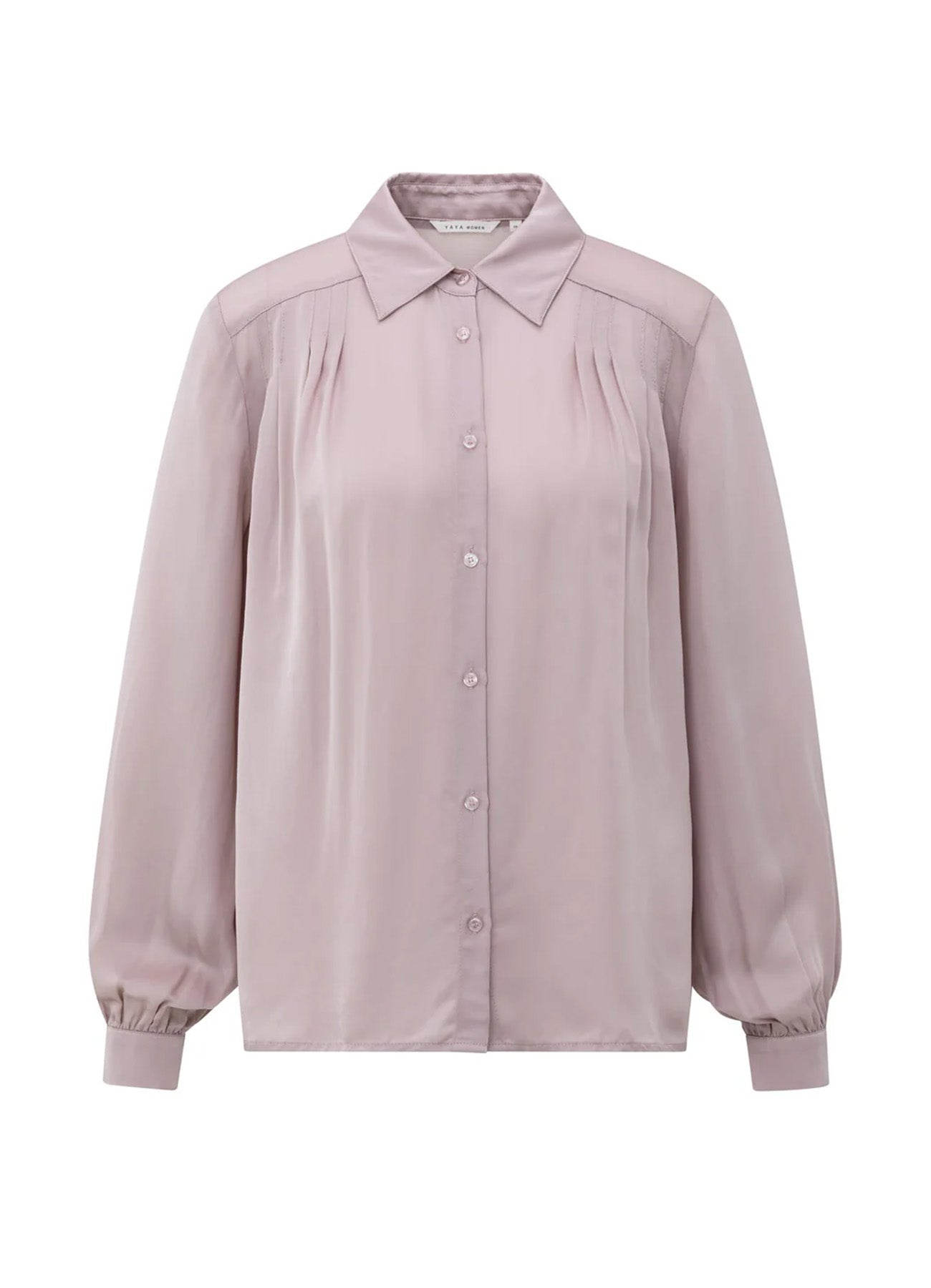 Blouse With Pleated Details : Cloud Gray Purple 80307