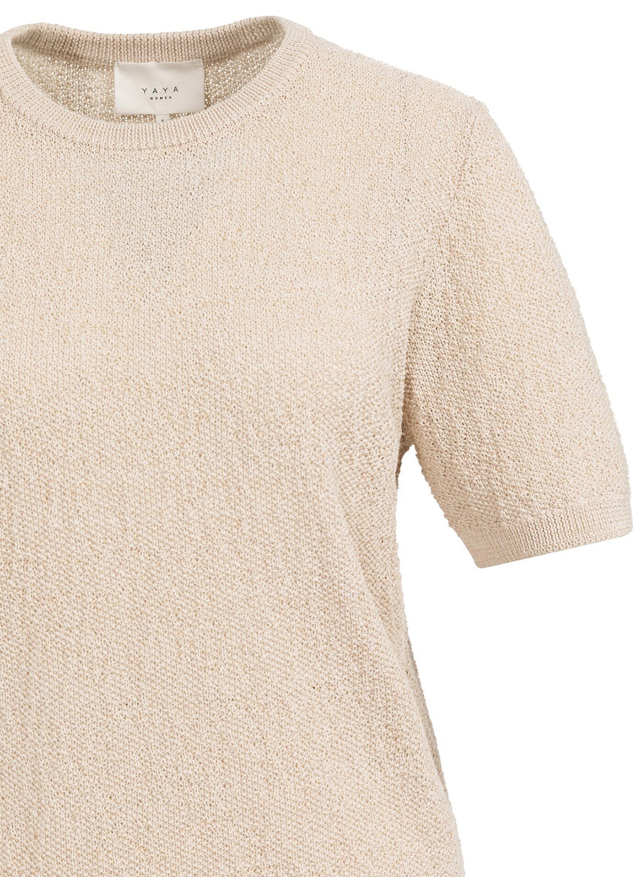Textured Sweater Short Sleeve : Desert Beige Dessin 990521