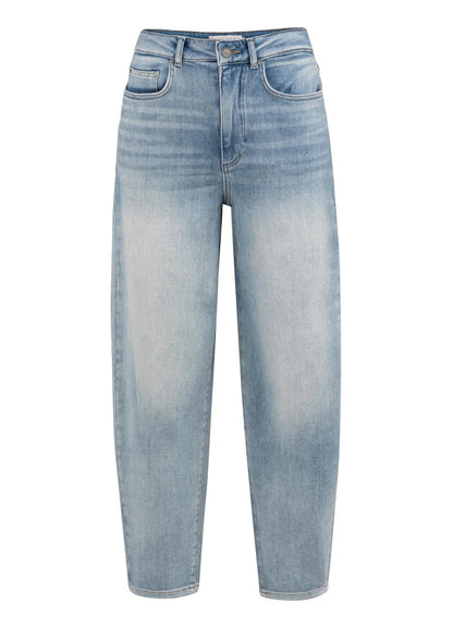 Loose Fit High Waist Denim : Blue Denim 01111