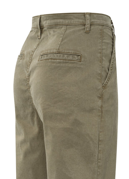 Woven Loose Fit Trousers With : Capers Brownish Green 80820