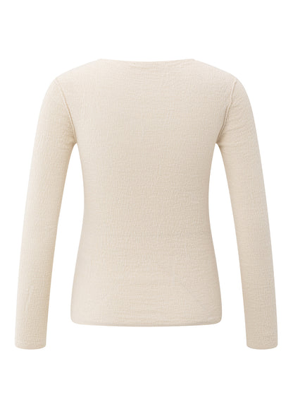 Light Structured Knitted Top : Chalk White 99005