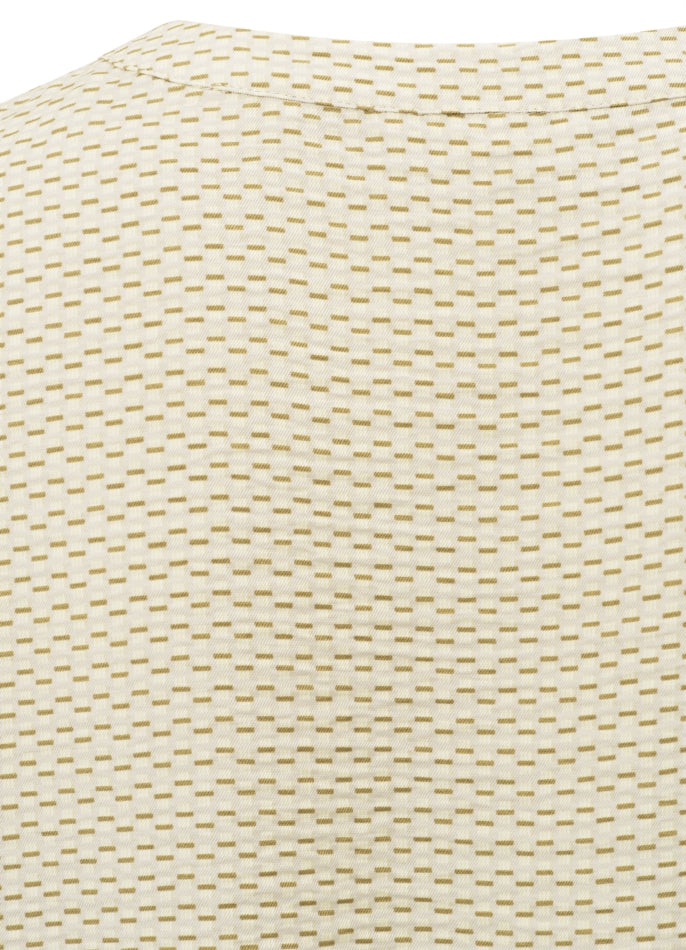 Printed Woven Polo With Rib Waistband : Soft Grey Dessin 999791