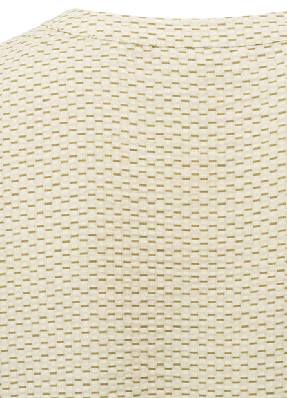 Printed Woven Polo With Rib Waistband : Soft Grey Dessin 999791