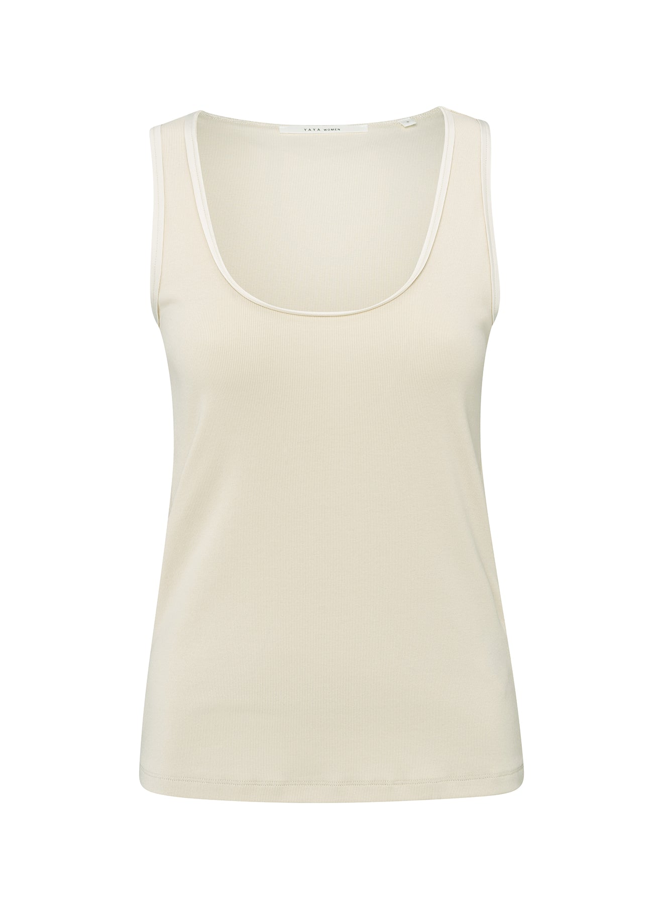 Rib Singlet With Shiny Binding : Summer Sand 20908