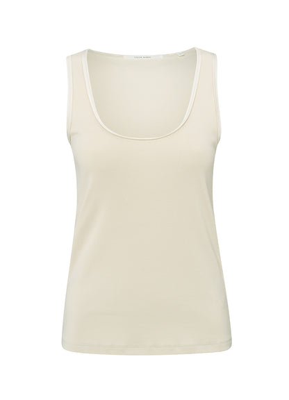 Rib Singlet With Shiny Binding : Summer Sand 20908