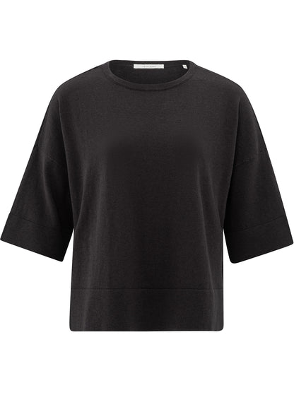 Oversized Fine Knitted T-Shirt Ss : Phantom 94205