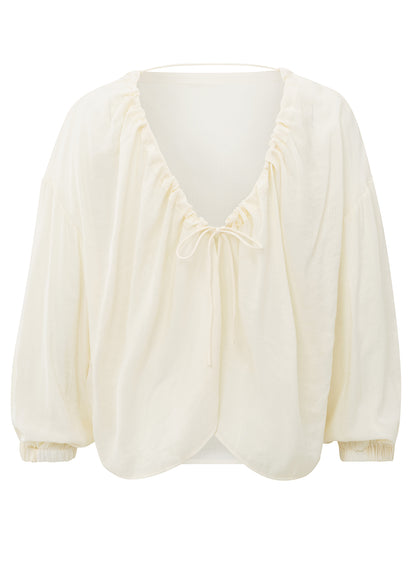 Crinkle Top With Low Back : Off White 99995