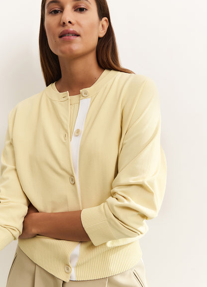 Batwing Cardigan With Contrast Details : Frozen Dew Sand Dessin 305131