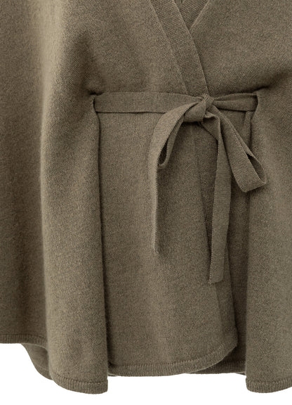 Knitted Poncho Cardigan : Capers Melange 99008