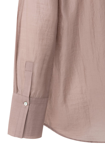 Sheer Blouse With Back Slit : Blush Pink 99016