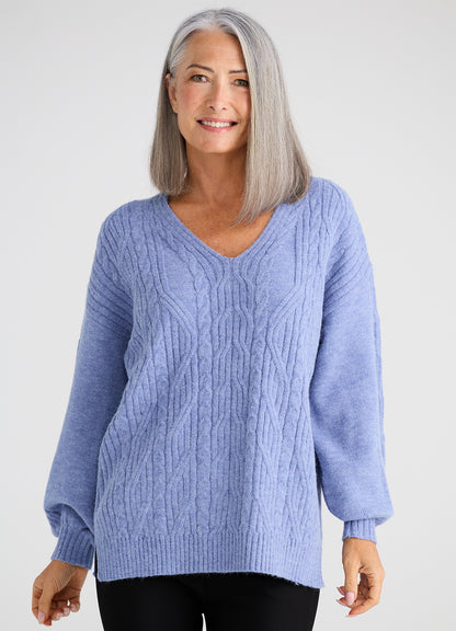 Jordi Knit Jumper : Steel Marle