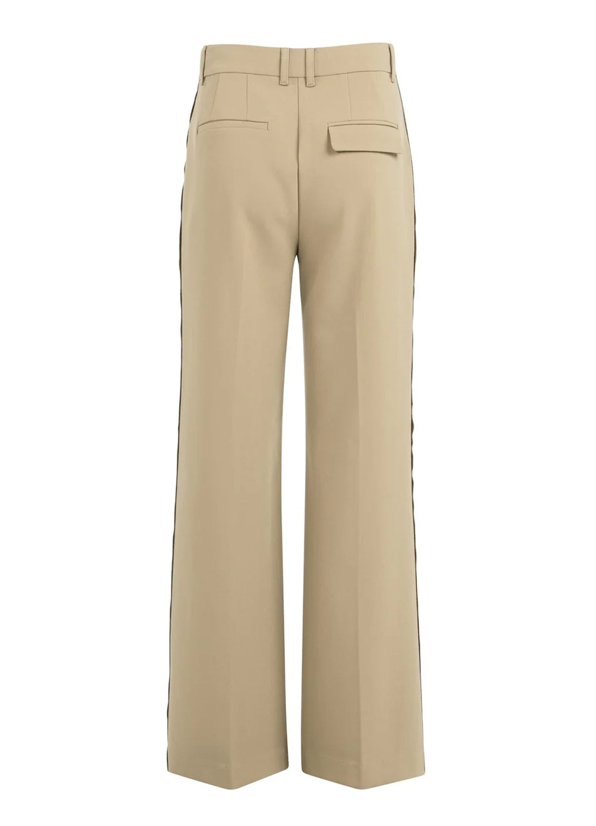 Woven Wide Leg Trousers With C : Khaki Green 99045