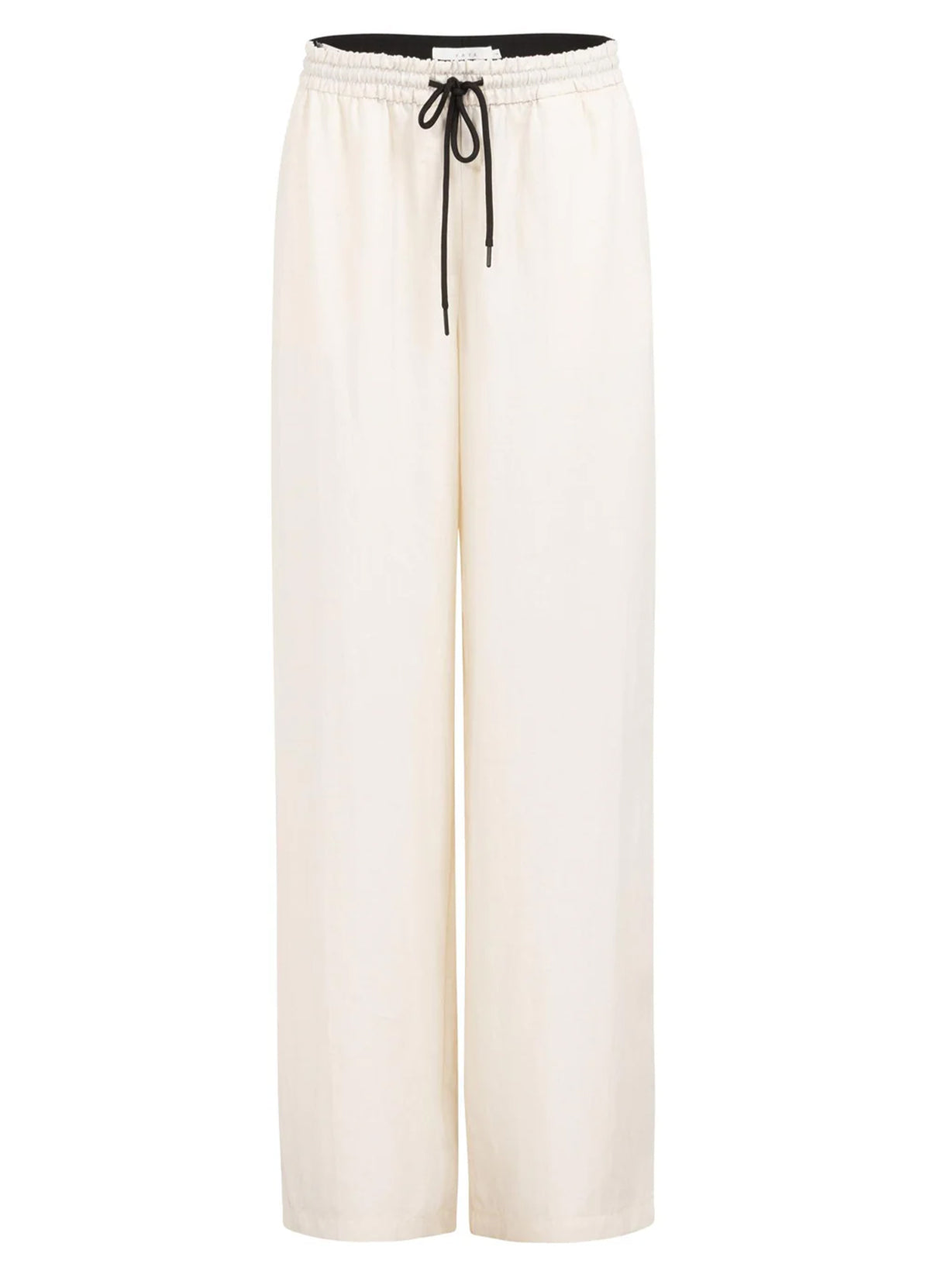 Woven Wide Leg Trousers With Contrast Flatlock Detail - L32 : Cloud Creme White 99067