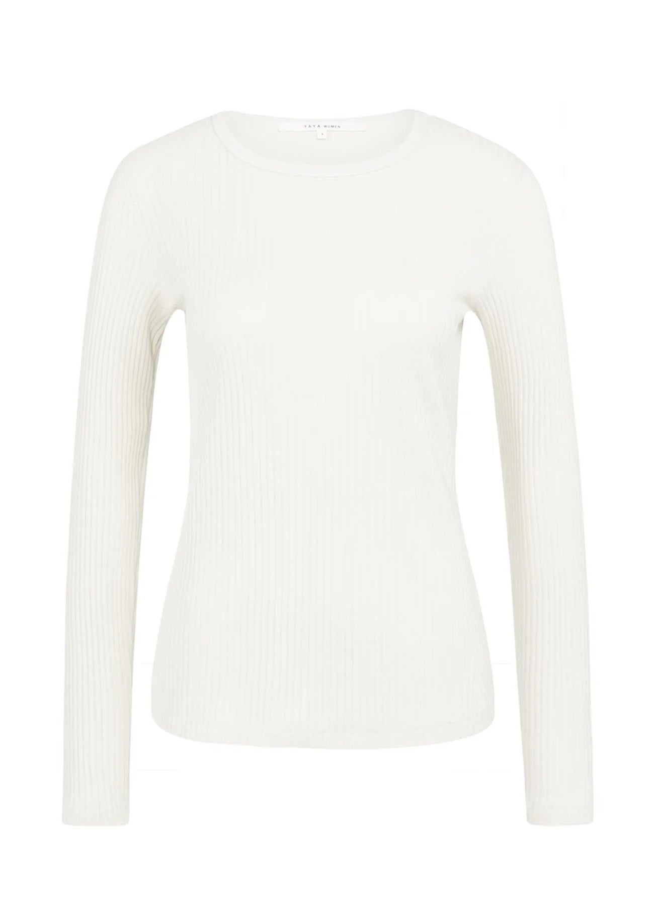 Ribbed Long Sleeve T-Shirt : Snowfall White 10002
