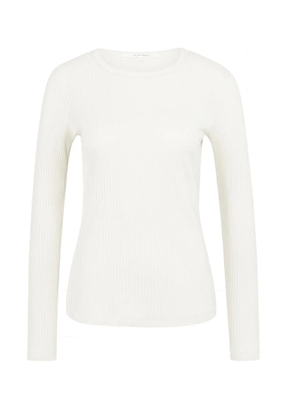 Ribbed Long Sleeve T-Shirt : Snowfall White 10002