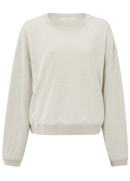 Sweatshirt With Slub Effect : Soft Grey 99979