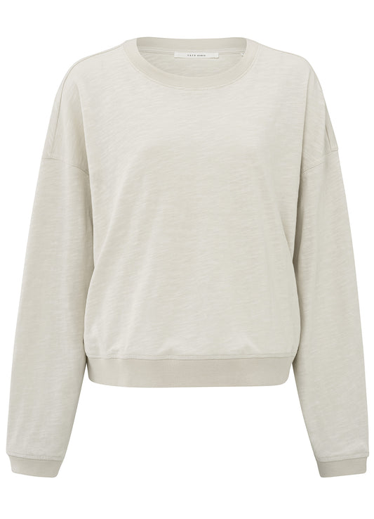 Sweatshirt With Slub Effect : Soft Grey 99979