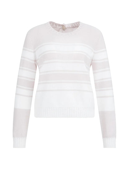 Stripe Sweater Ls : Gray Lilac Dessin 338041