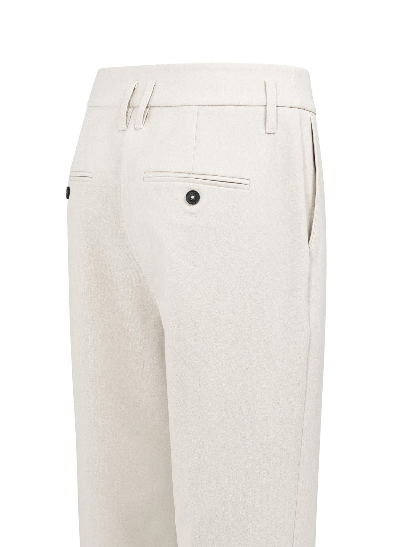 Woven Straight Leg Trousers With Waistband Detail : Heather Grey Melange 990402