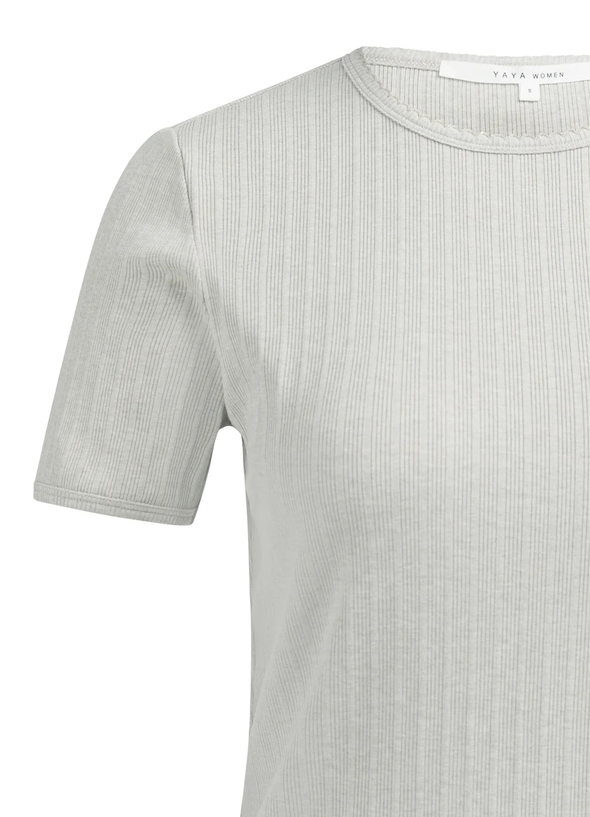 Short Sleeve T-Shirt In Ribbed : Mist Green Melange 990432