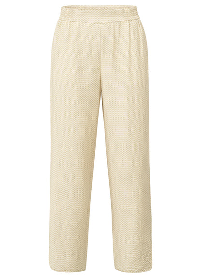 Printed Woven Trousers With Elastic Waistband : Soft Grey Dessin 999791