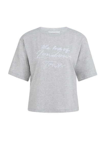 Short Sleeve T-Shirt With Floc : Pure White Dessin 000001