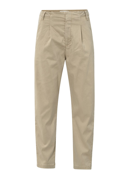 Woven Loose Fit Trousers With : Sand Beige 99006