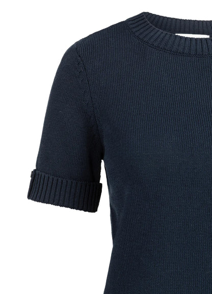 Knitted Sweater Roll Up Short : Navy Blazer Blue 93923