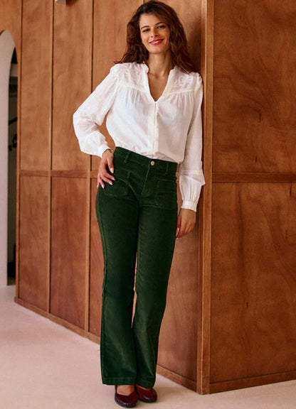 Pantalon Velours : 17-Kaki