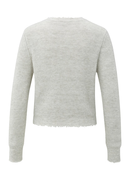 Cardigan In Melange Yarn : Cloud Grey Melange 916191