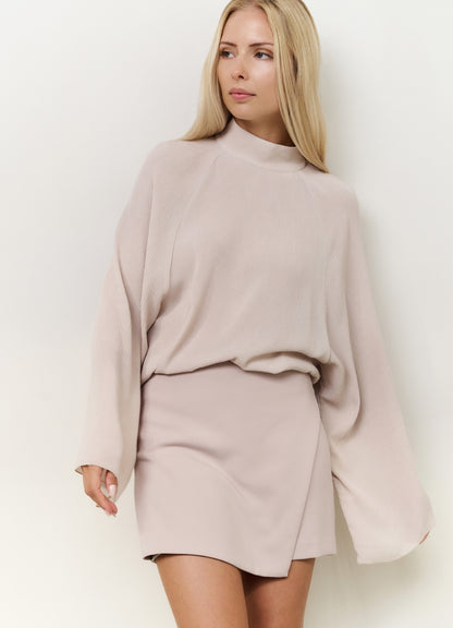 Woven Mini Skort : Milk Brown 99951