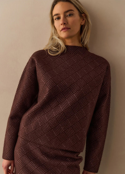 Jaquard Sweater Ls : Fudge Purple Dessin 53802