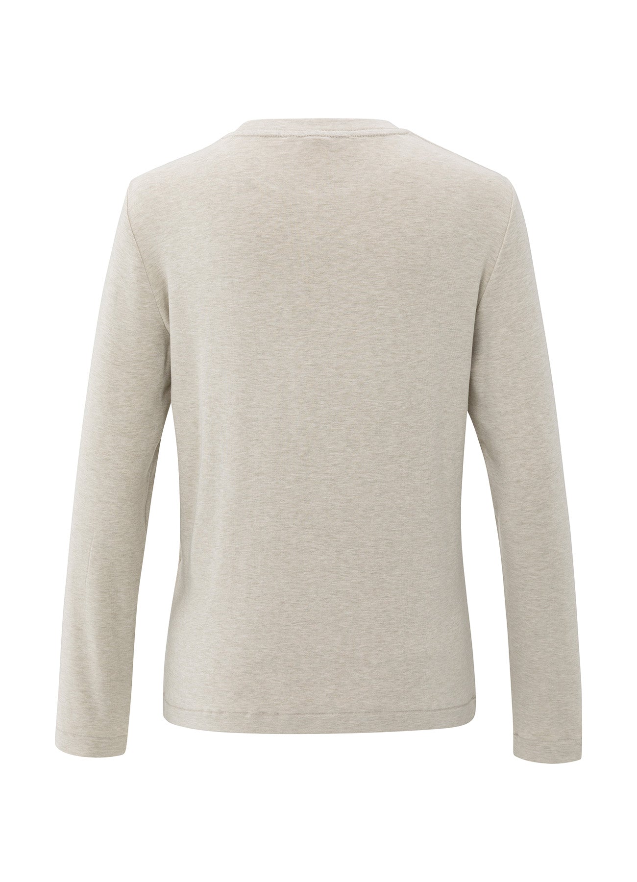 Long Sleeve Heavy Weight Jersey Top : Almond Milk Beige Melange
