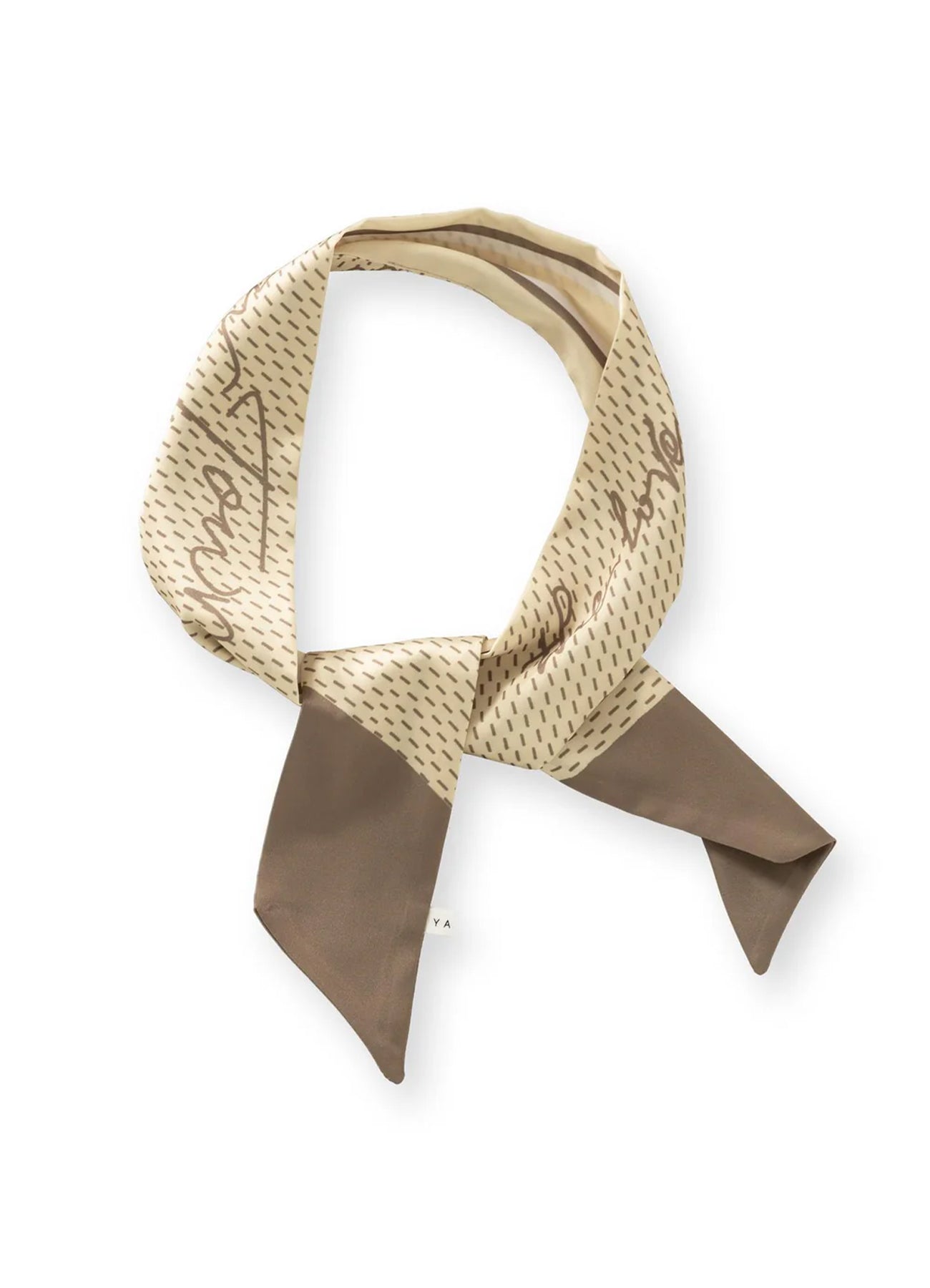 Woven Small Scarf With All Ove : Tan Brown Dessin 990511