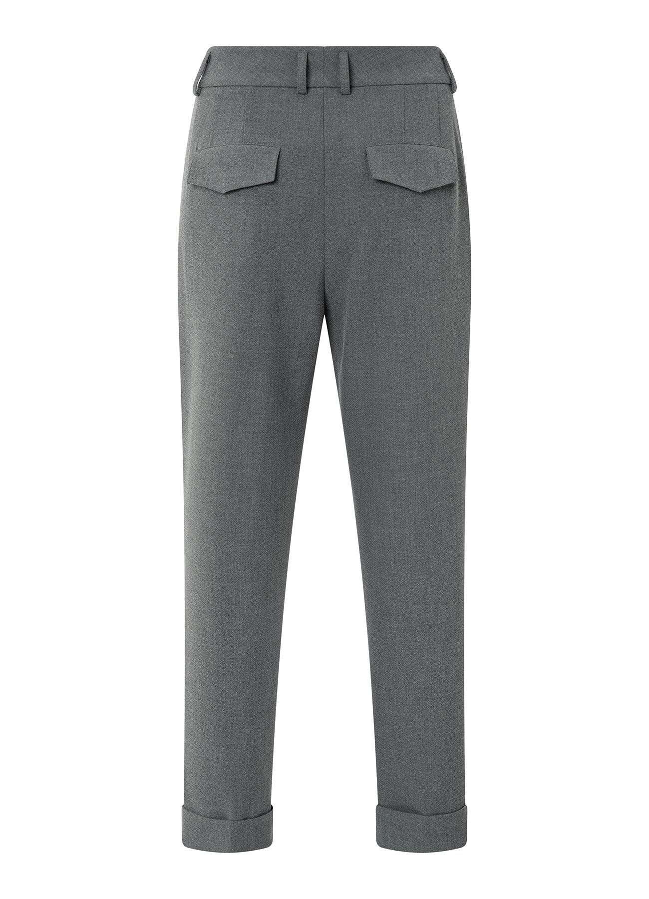 Woven High Waist Straight Fit : Black Oyster Melange 99004