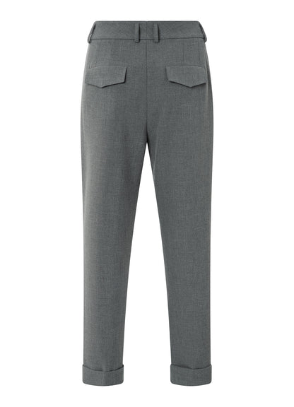 Woven High Waist Straight Fit : Black Oyster Melange 99004