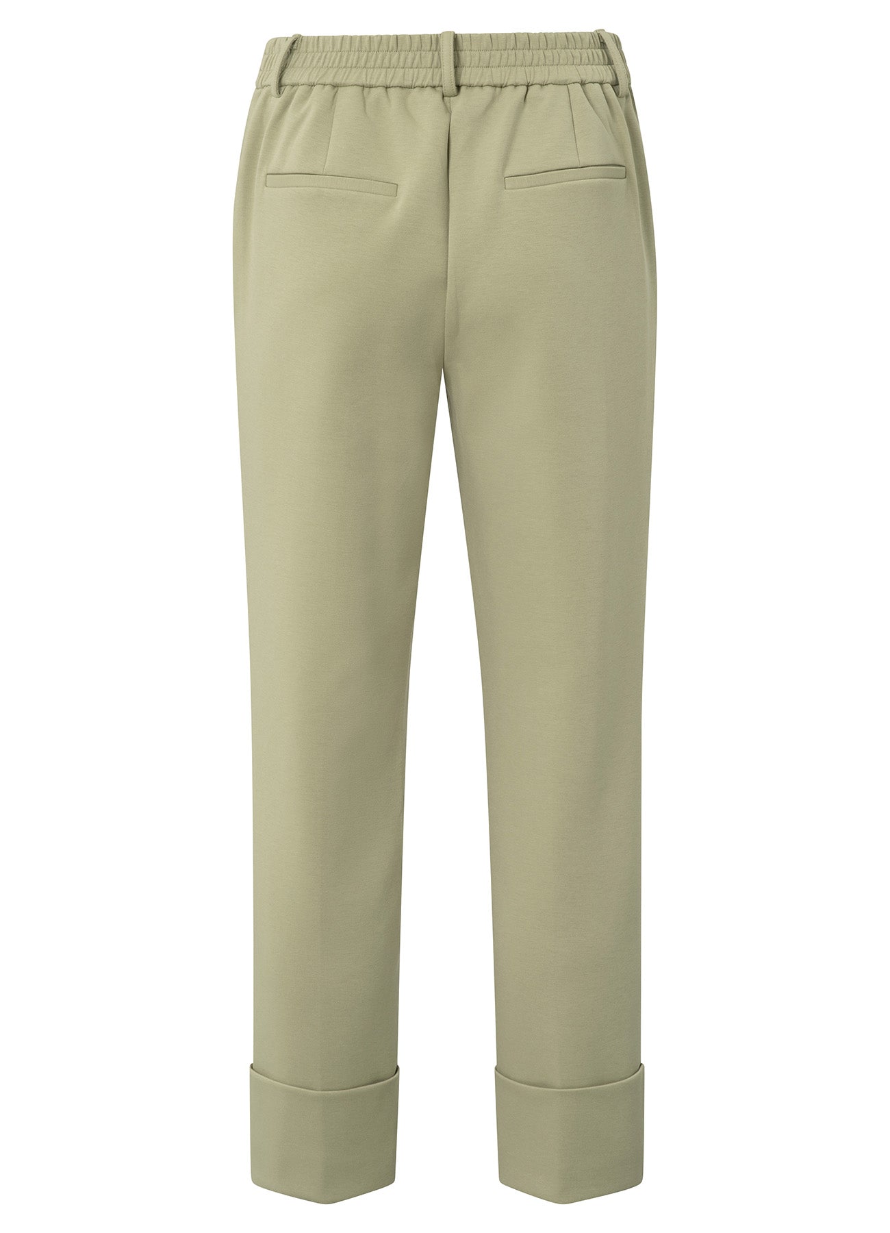 Jersey Tailored Trousers With Elastic Waist And Big Turn Up : Soft Green 99980