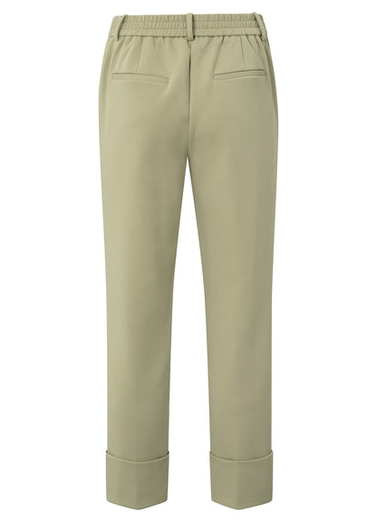 Jersey Tailored Trousers With Elastic Waist And Big Turn Up : Soft Green 99980