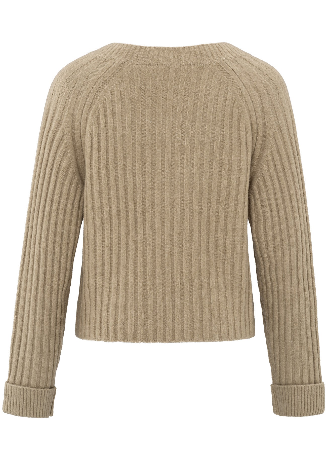 V-Neck Rib Sweater Ls : Safari Melange 998032