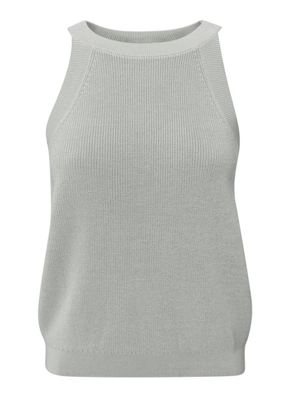 Knitted Tanktop High Neckline : Grey Melange 99981