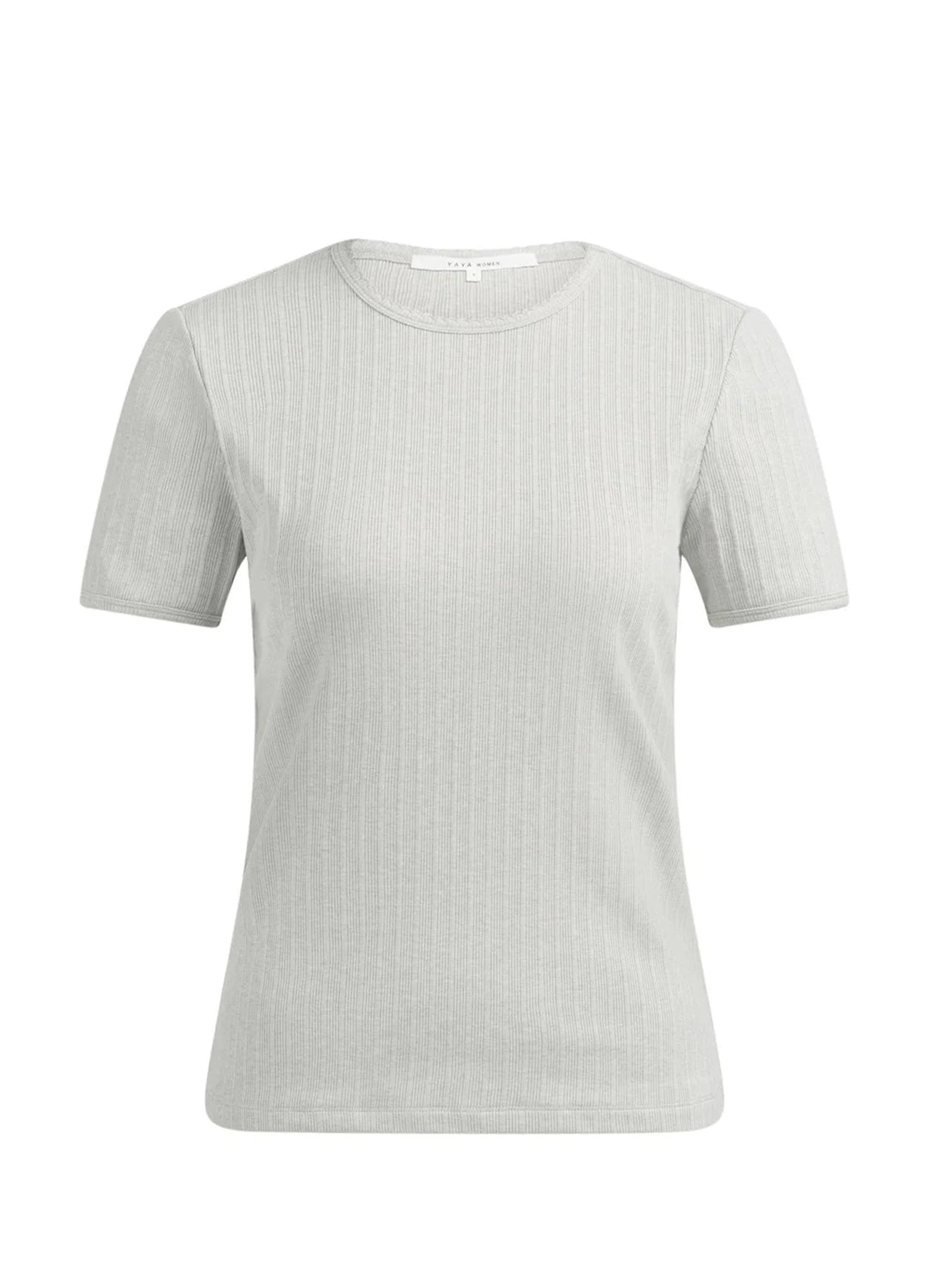 Short Sleeve T-Shirt In Ribbed : Mist Green Melange 990432