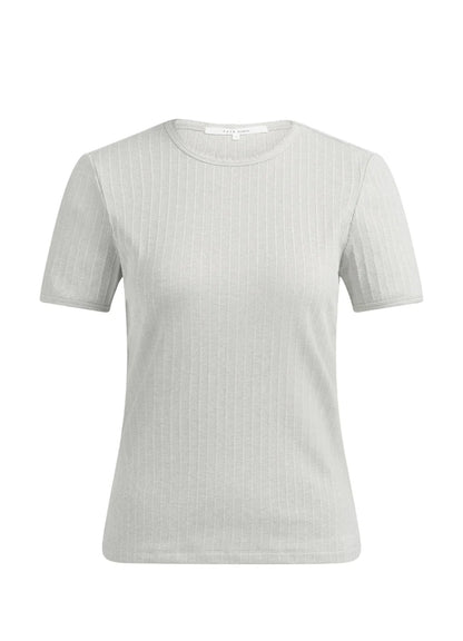 Short Sleeve T-Shirt In Ribbed : Mist Green Melange 990432