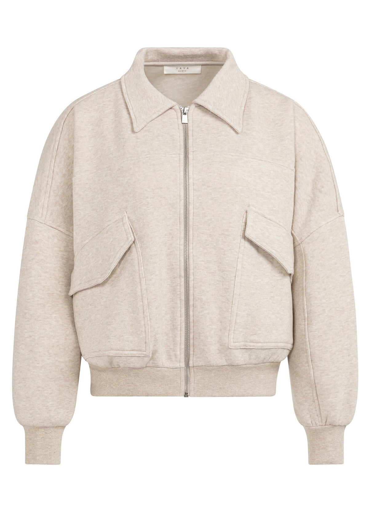 Sweat Jacket With Pockets : Slate Grey Melange 990552