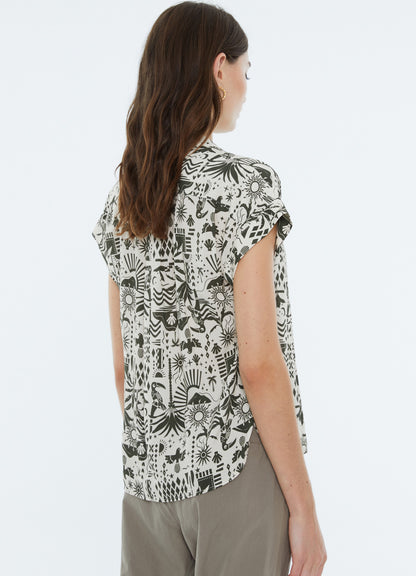 Blouse : Dark Green-44