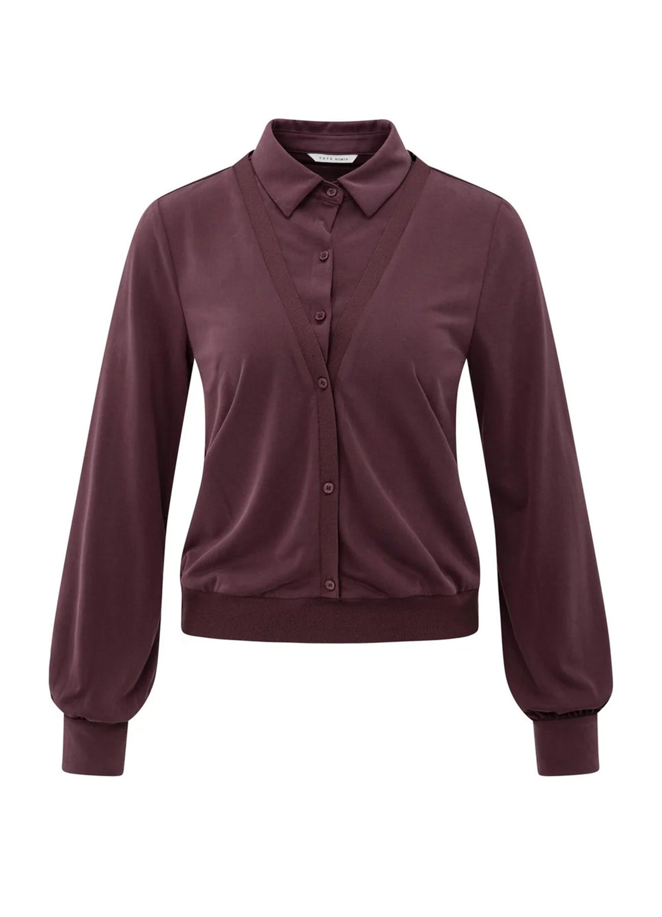 Jersey Blouse With Double Layer Effect : Fudge Purple
