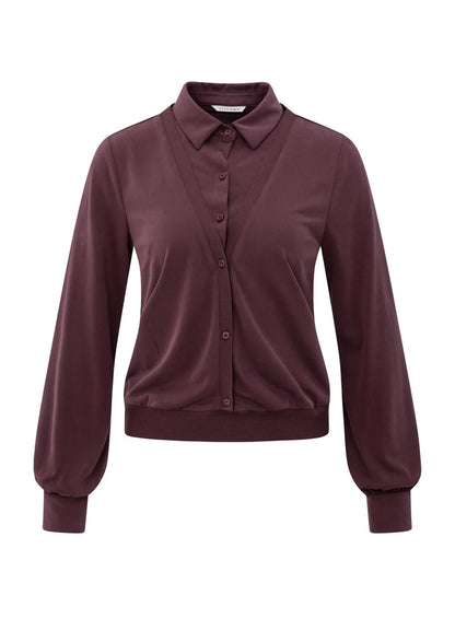 Jersey Blouse With Double Layer Effect : Fudge Purple
